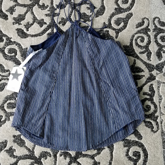 NWT Converse blue stripe tank top.  Sz: XS - Picture 2 of 4